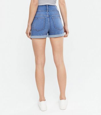 royal blue high waisted shorts