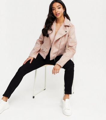 New look pink suede jacket sale