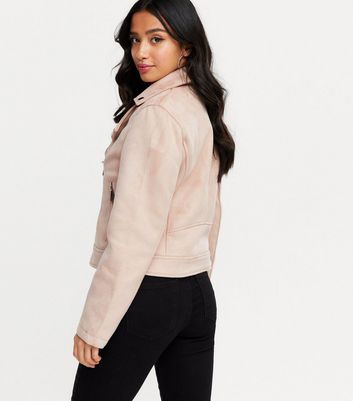 New look 2024 pink suede jacket