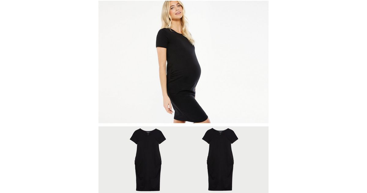 Maternity 2 Pack Black Jersey Dresses New Look
