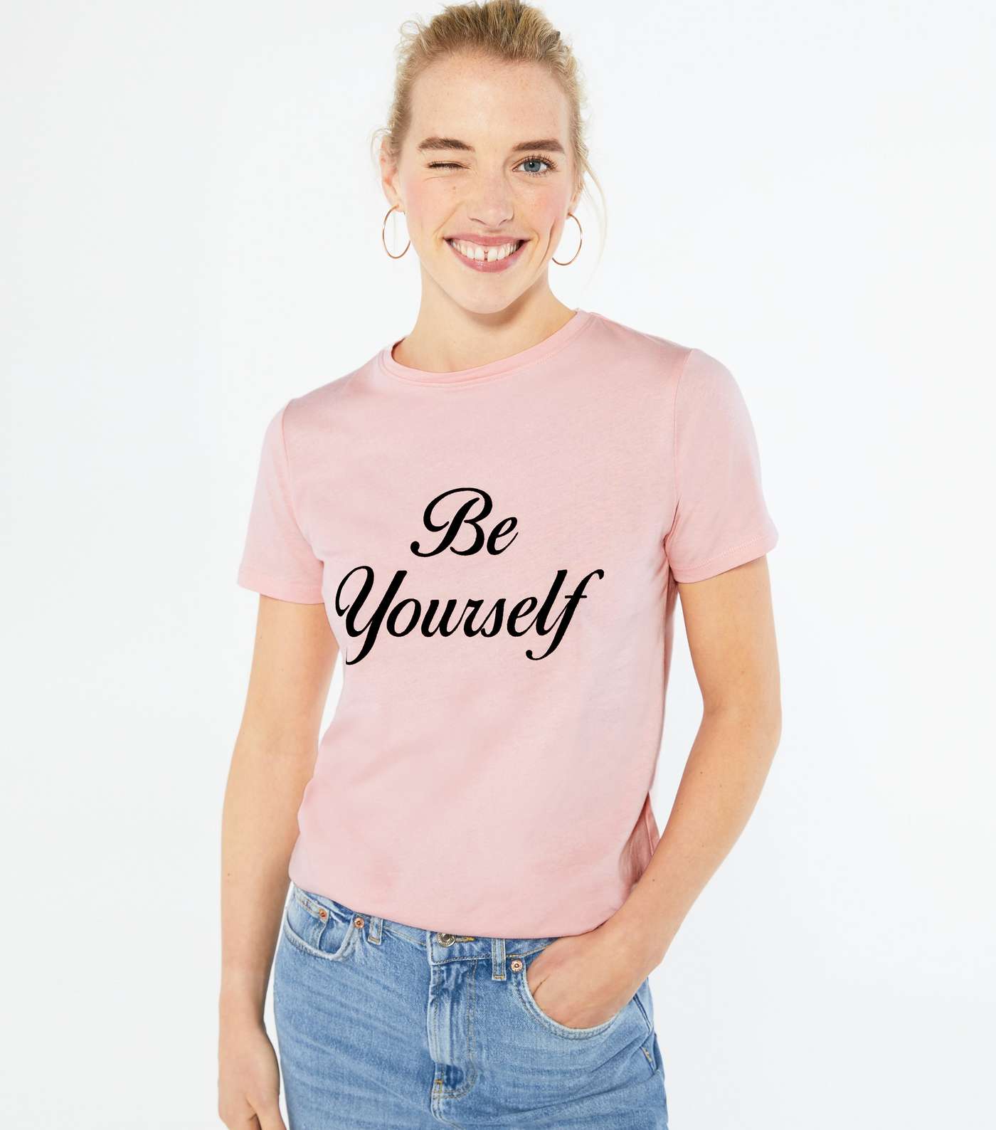 Mid Pink Be Yourself Logo T-Shirt