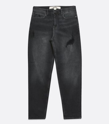 Men's Black Washed Ripped Jeans New Look