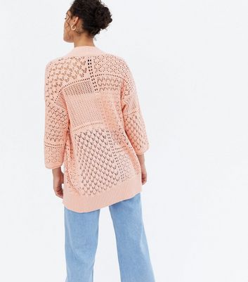 Free People NWT newest Cool Nights Crochet Pink Cardigan