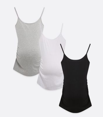 Click to view product details and reviews for Maternity 3 Pack White Grey And Black Scoop Camis New Look.