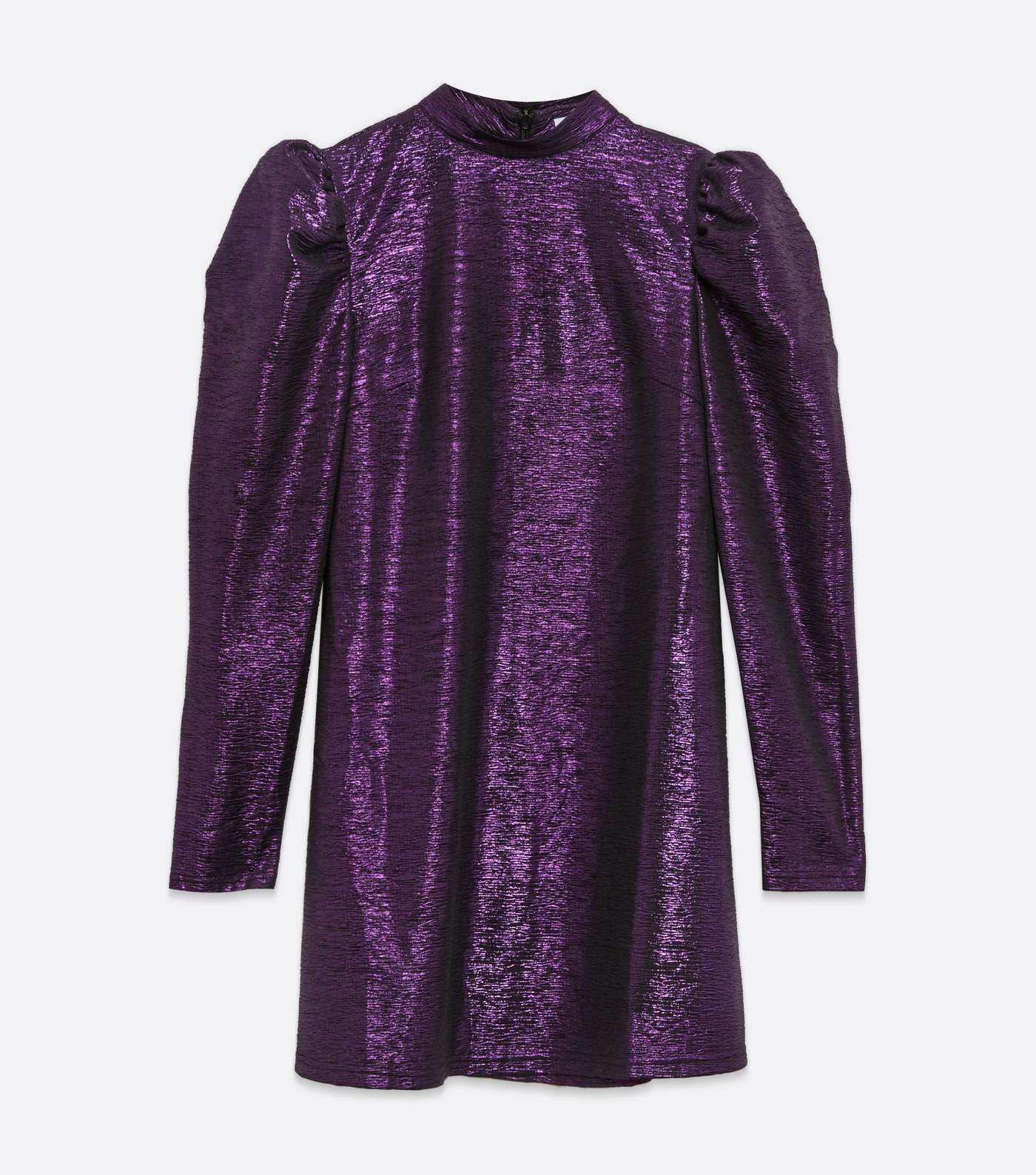 Blue Vanilla Purple Glitter Puff Sleeve Dress Image 5
