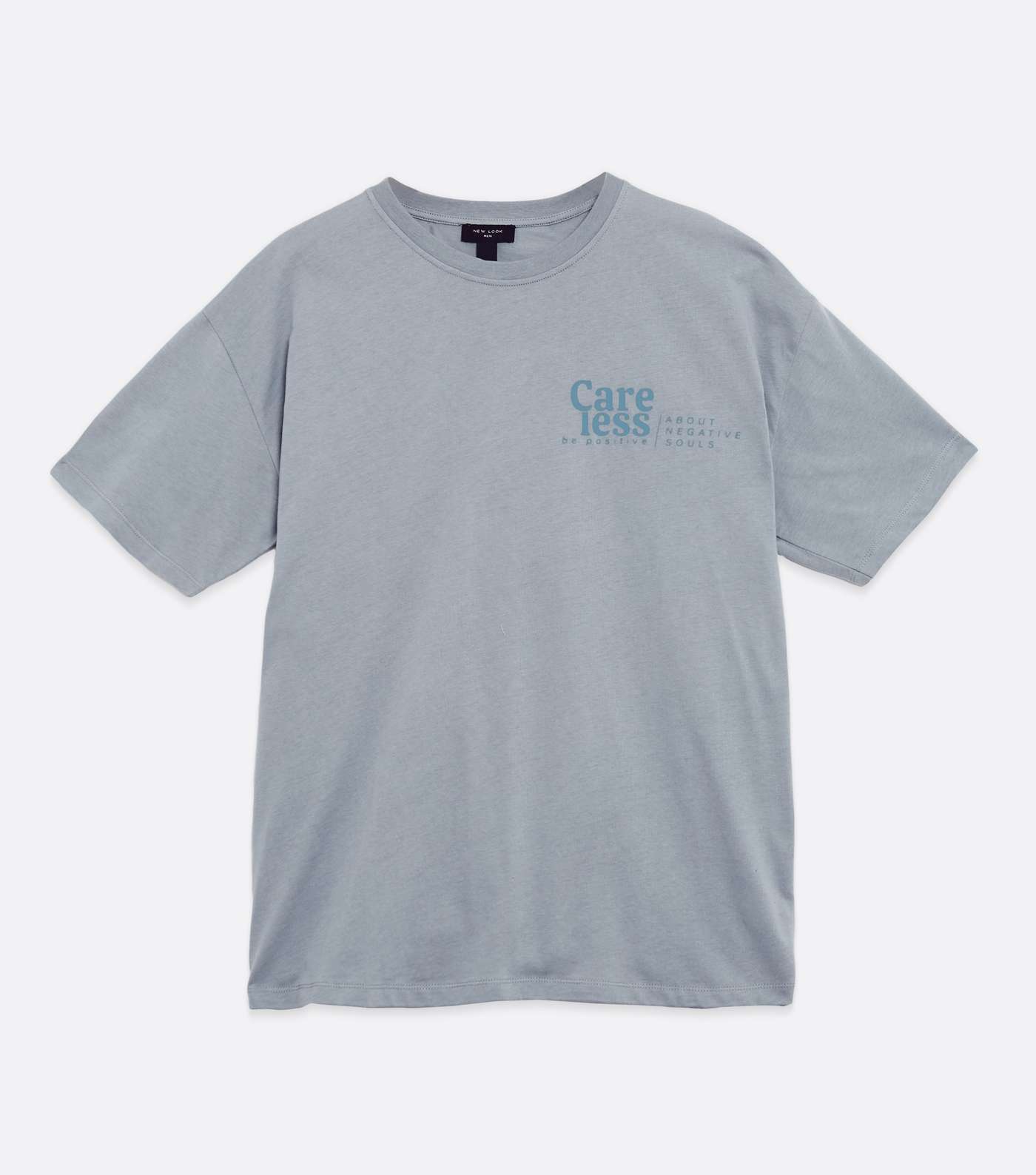 Grey Care Less Be Positive Logo T-Shirt Image 5