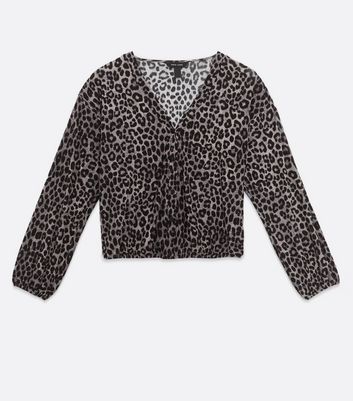 Light Grey Leopard Print Cardigan New Look