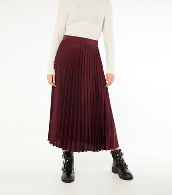 new look burgundy glitter skirt