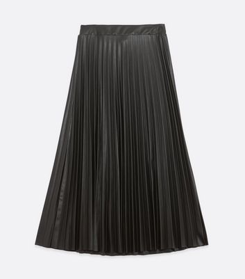 leather pleated midi skirt uk