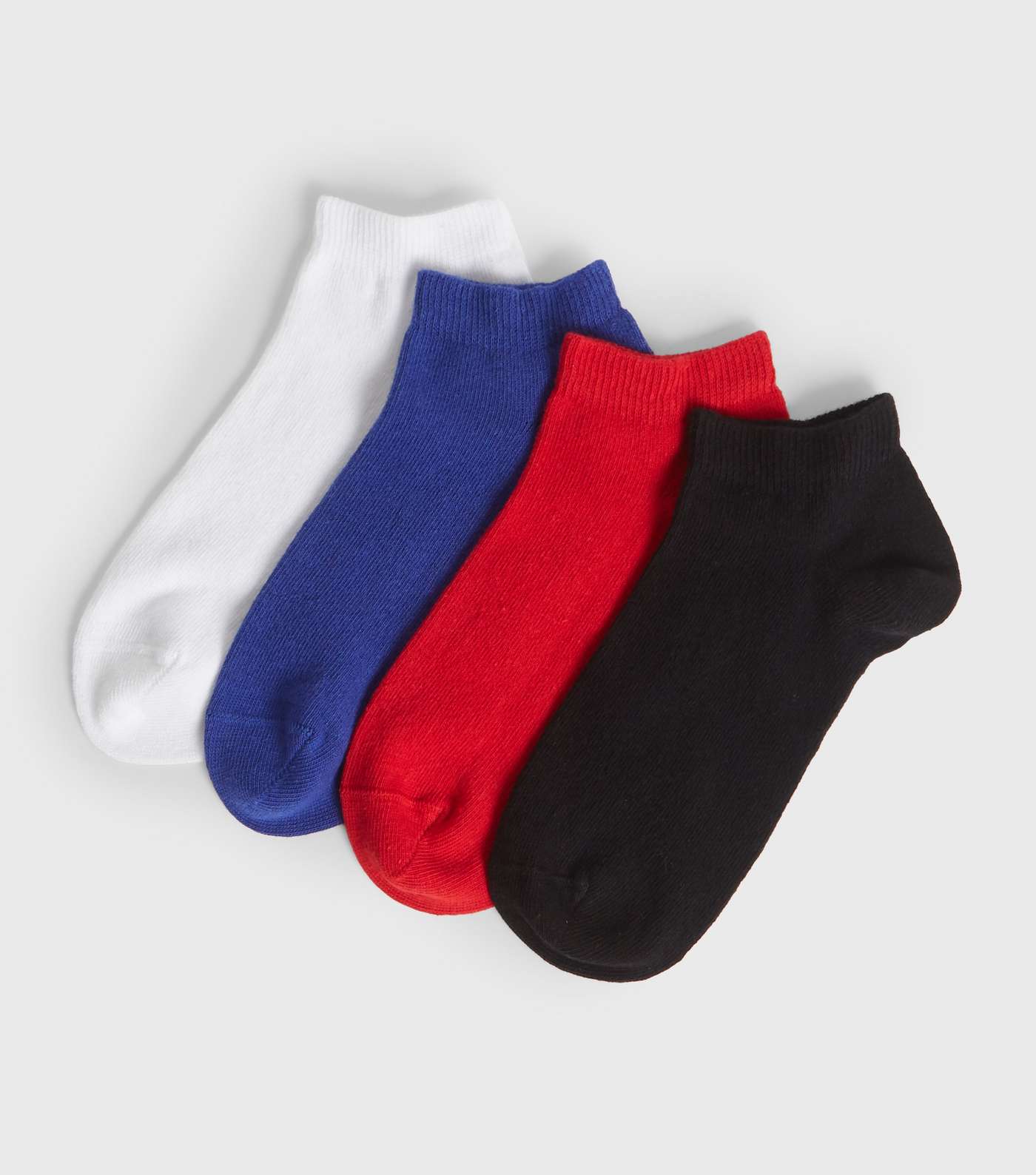 Girls 4 Pack Red Blue White and Black Socks