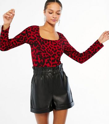 Red Leopard Print Bodysuit | New Look