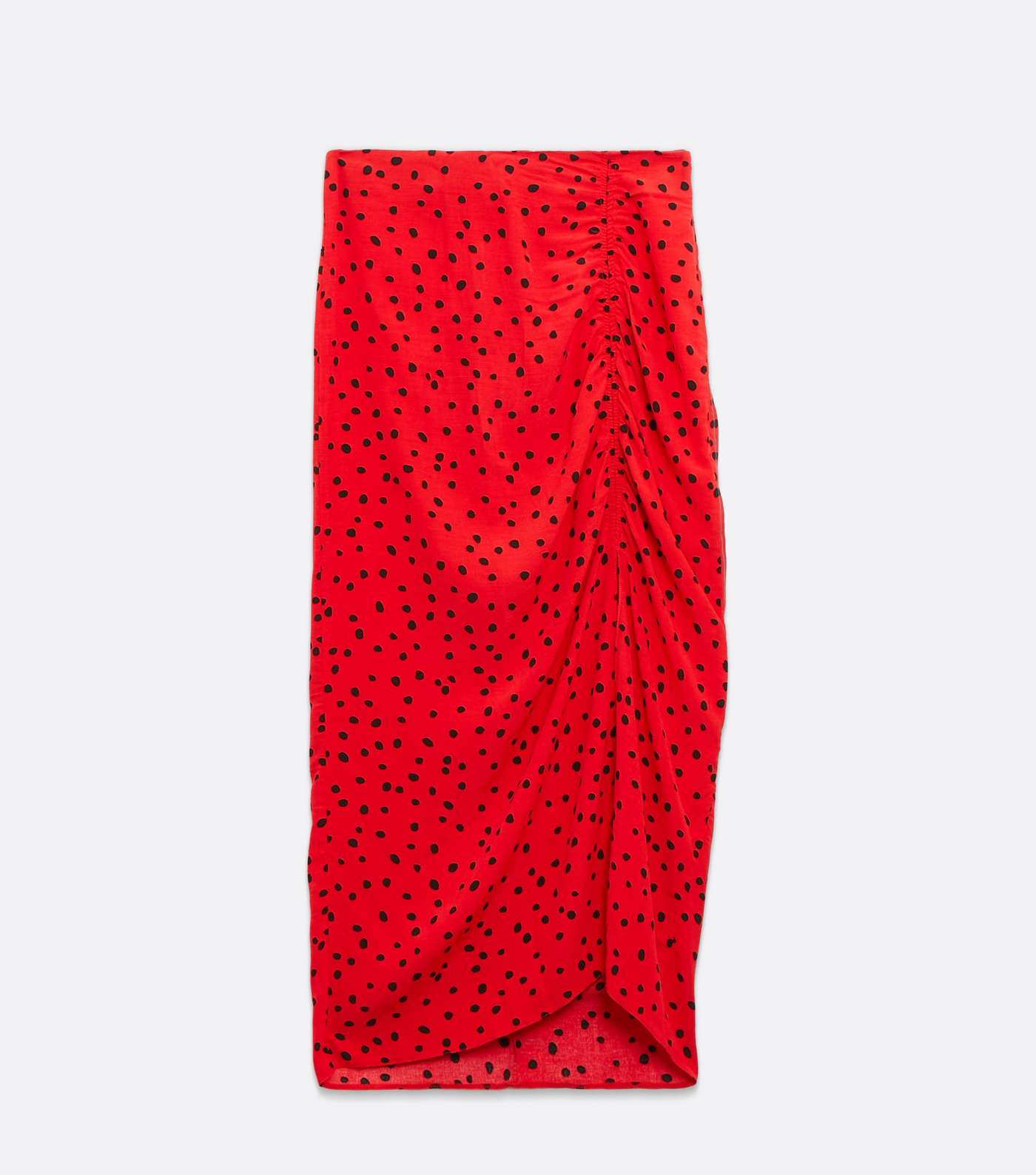 Red Spot Ruched Midi Skirt  Image 5