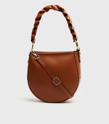 tan leather saddle handbag