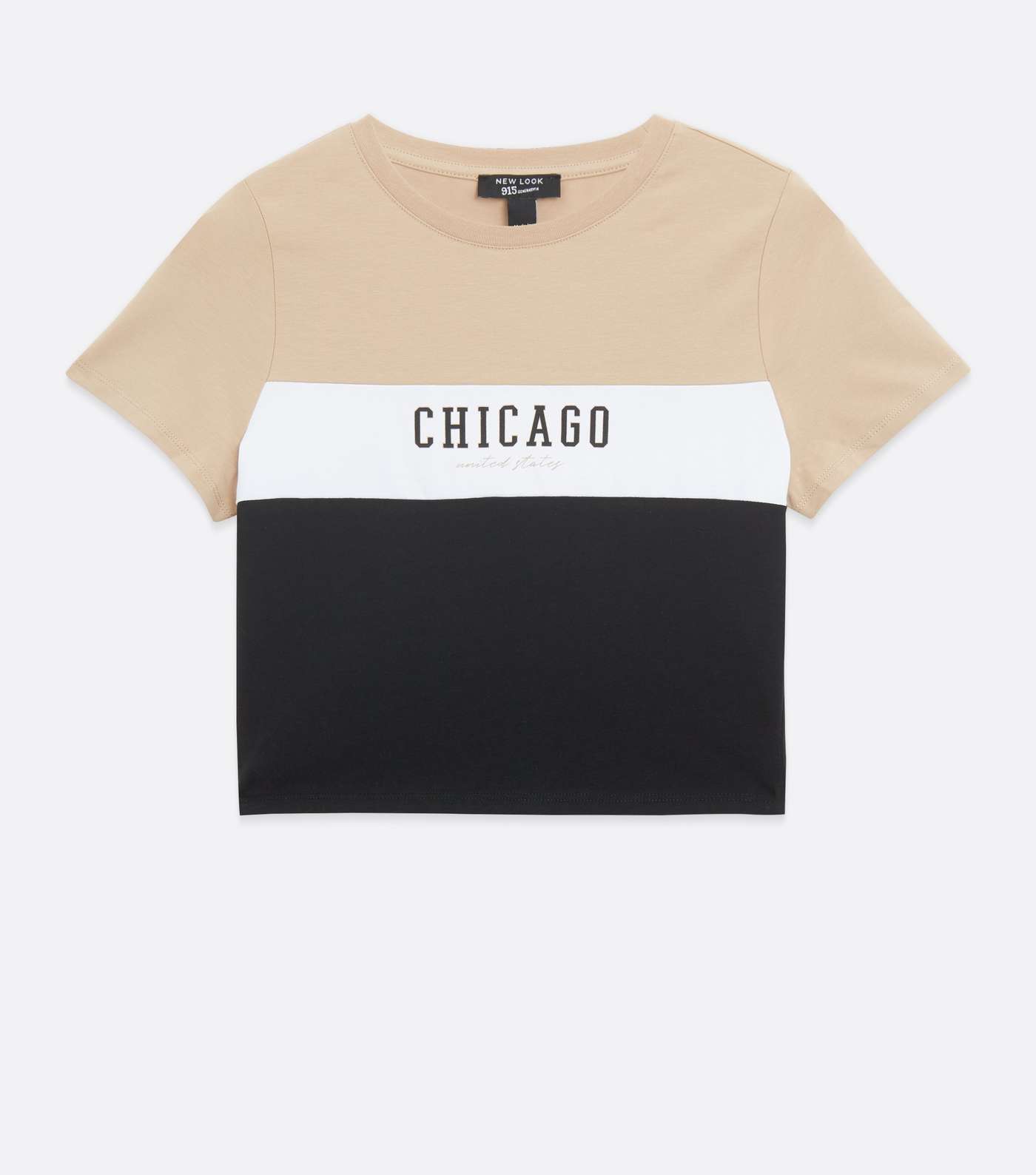 Girls Light Brown Colour Block Chicago Logo T-Shirt Image 5
