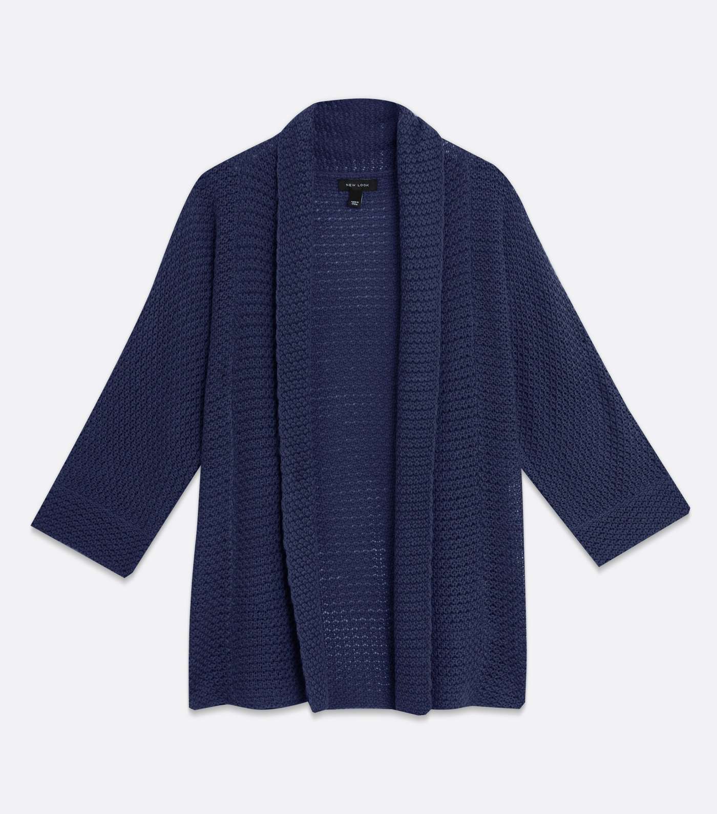 Navy Stitch Knit Kimono Cardigan Image 5