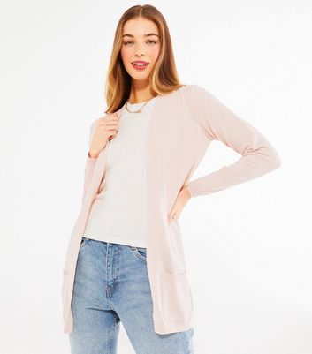 Pale pink shop longline cardigan