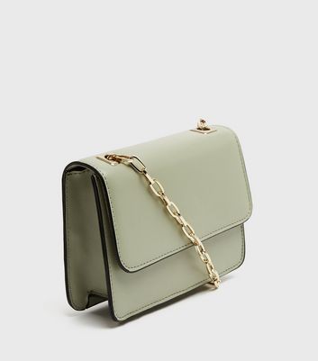 Crossbody Shoulder Chain Straps Handbag Luxury Lunch Bag - Light Green by NancyBrandy