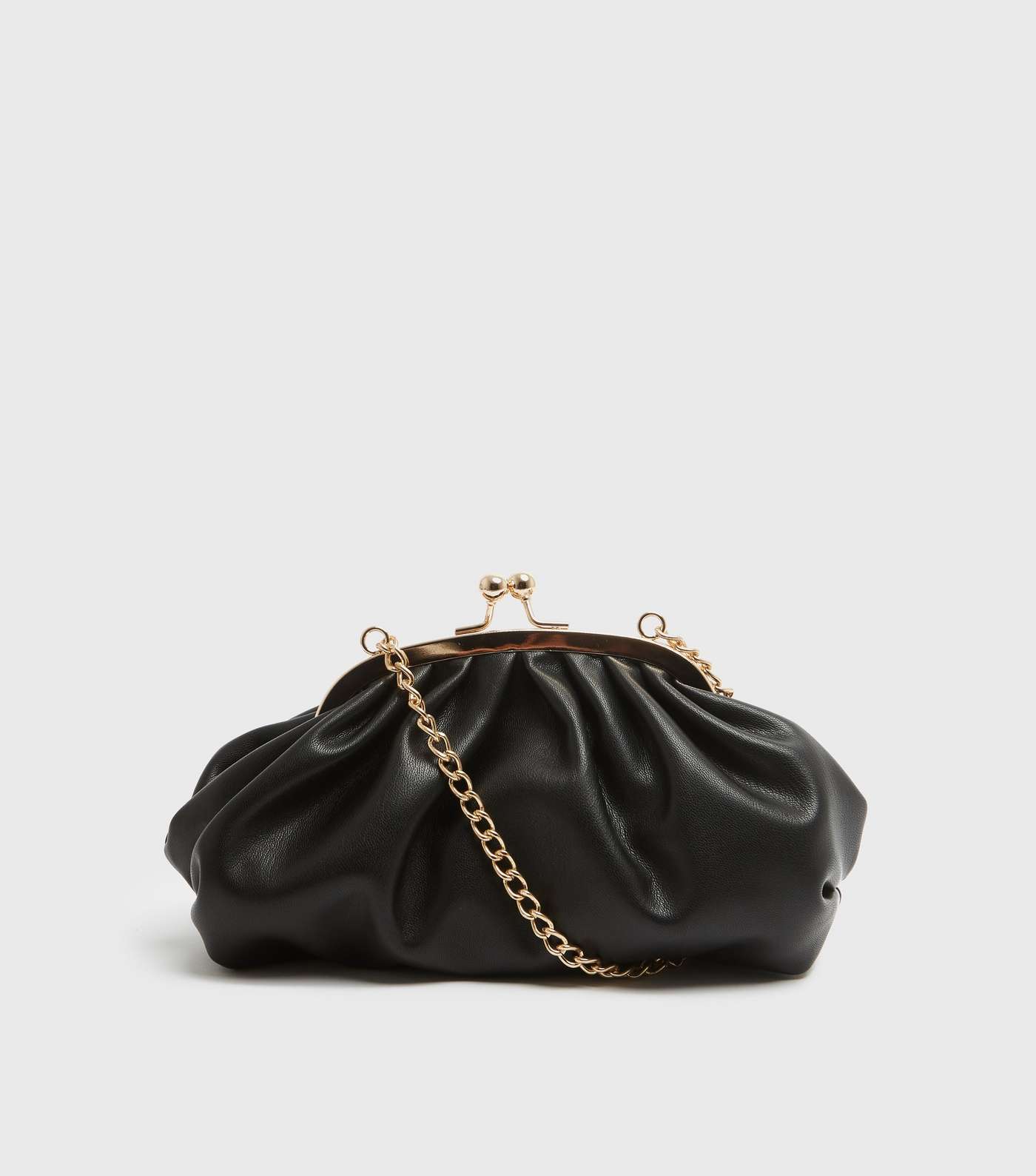 Black Chain Clasp Clutch Bag
