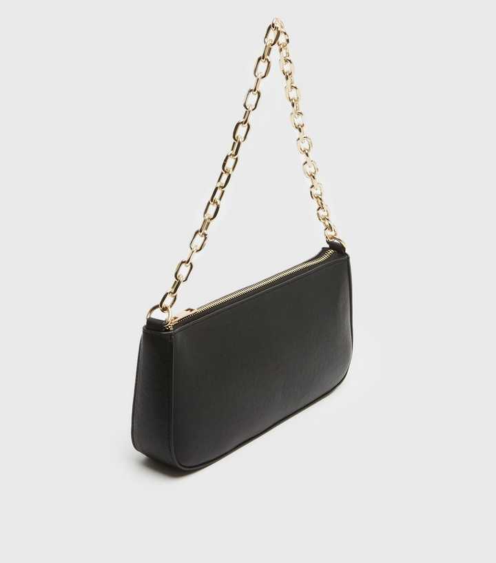 Black Chunky Chain Shoulder Bag