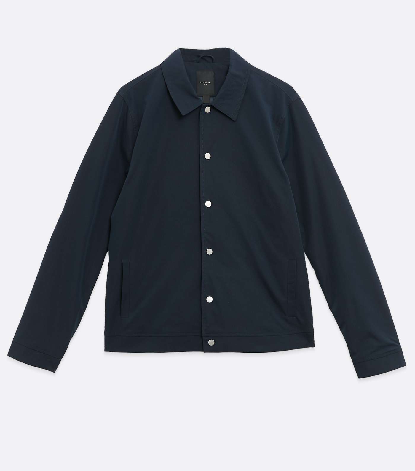 Navy Collared Button Up Lightweight Shacket Image 5