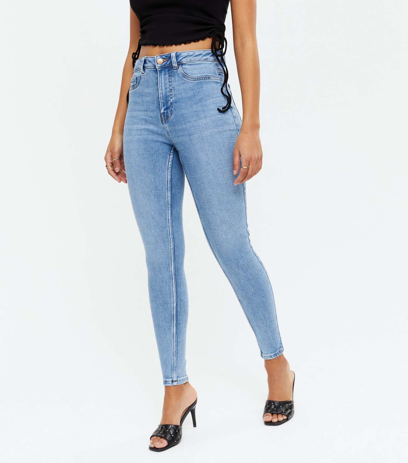 Blue High Waist Hallie Super Skinny Jeans Image 2
