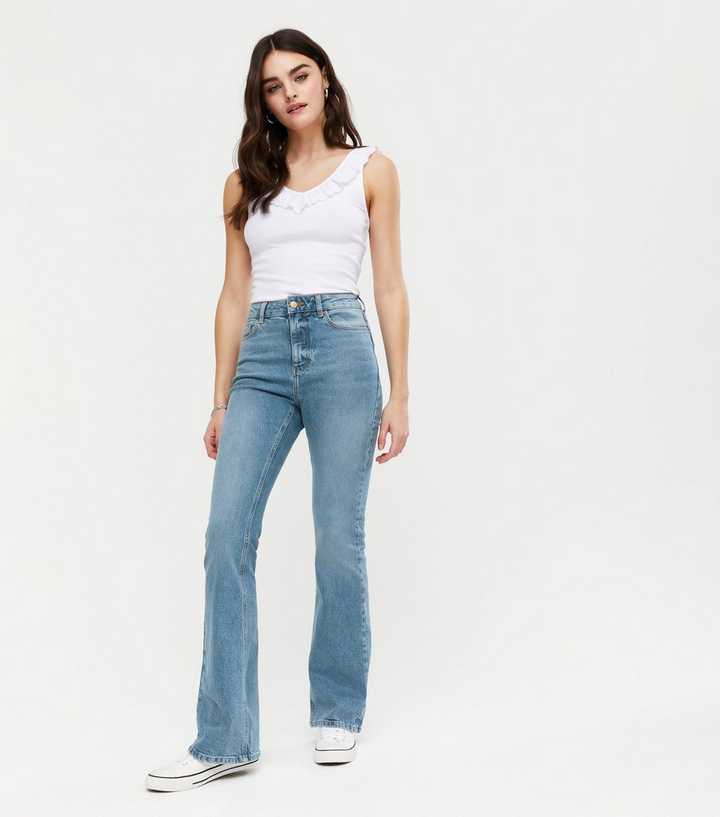 Tall Blue High Waist Brooke Flared Jeans