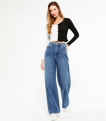 Blue High Waist Adalae Wide Leg Jeans 