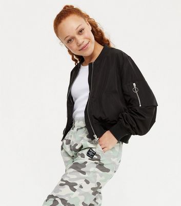 Black bomber outlet jacket girl