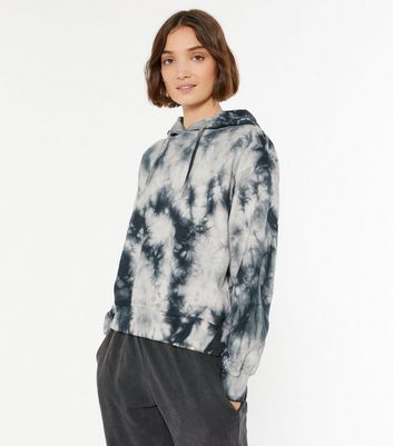 Dark grey tie online dye hoodie