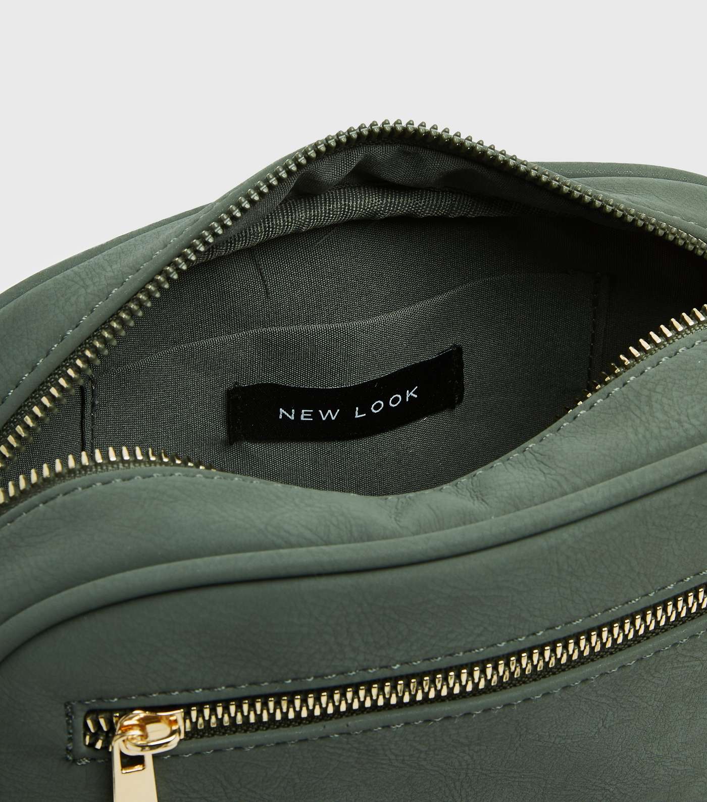 Khaki Leather-Look Camera Bag Image 3