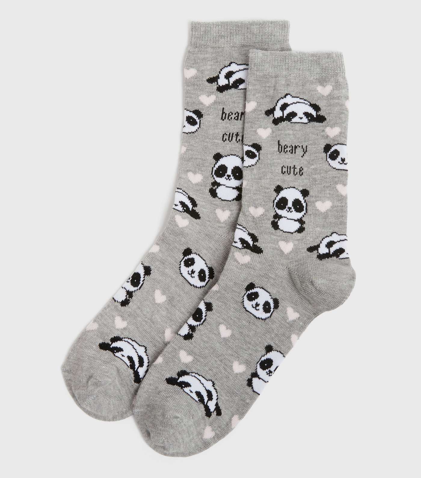 Grey Beary Cute Panda Heart Socks