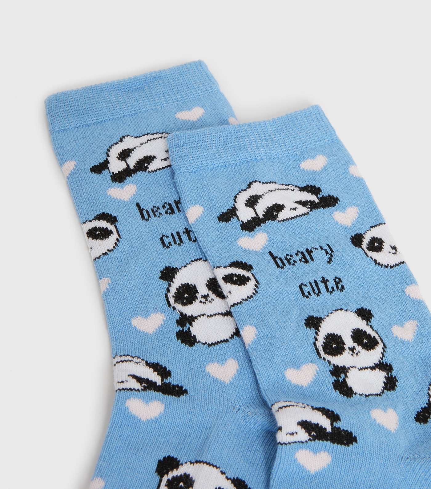 Blue Beary Cute Panda Heart Socks Image 2