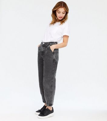 Petite Black Slouch Nia Balloon Leg Jeans | New Look