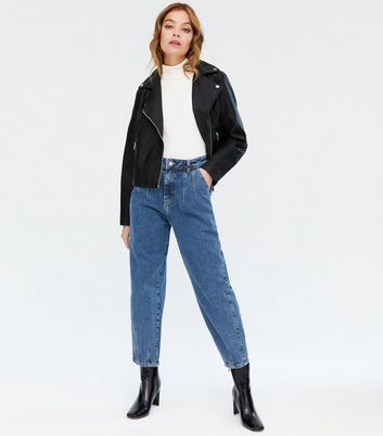 Petite Blue Mid Wash Slouch Nia Balloon Leg Jeans | New Look