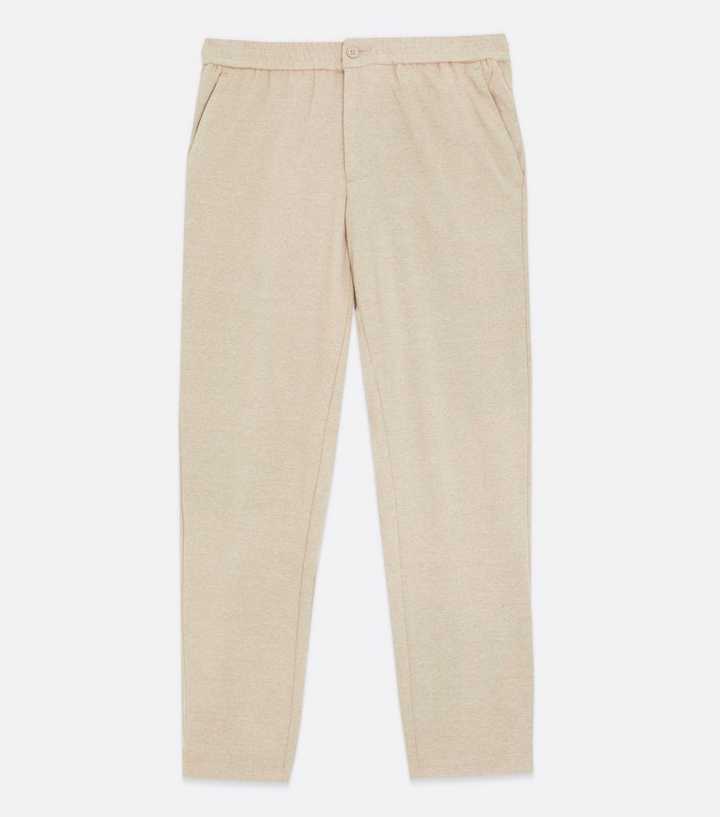 Cream Elasticated Waist Trousers