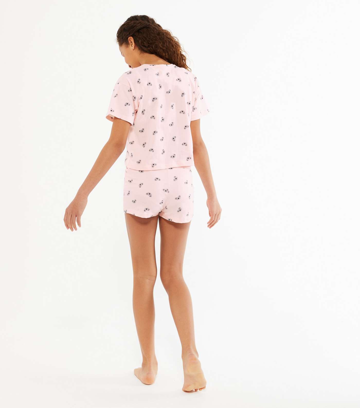 Girls Pale Pink Koala Logo Short Pyjama Set Image 4