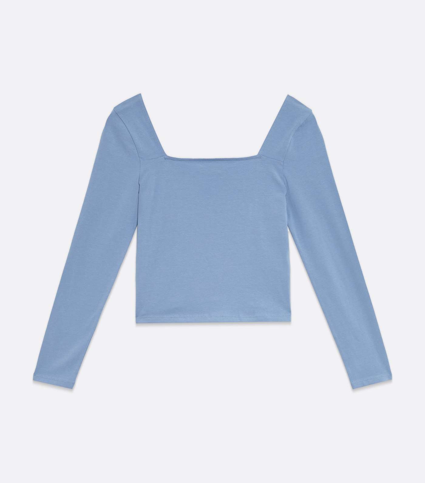 Girls Pale Blue Square Neck Long Sleeve Top Image 5