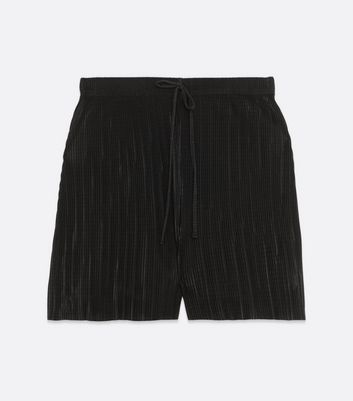 Image of Black Plissé Shorts New Look