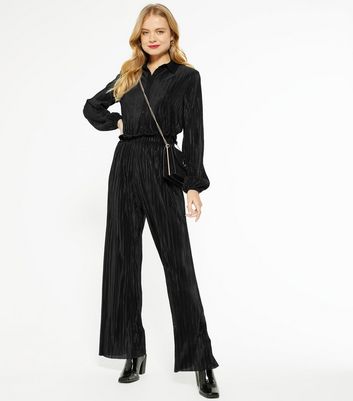 wide leg plisse trousers
