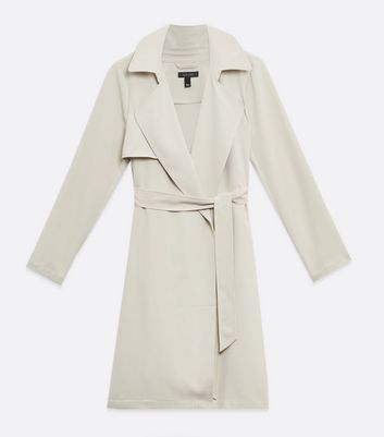 Stone Drape Belted Trench Coat | New Look