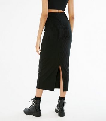 ribbed skirt midi