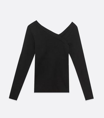 Image of Black Asymmetric Shoulder Jumper New Look