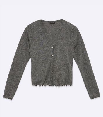 grey sequin cardigan