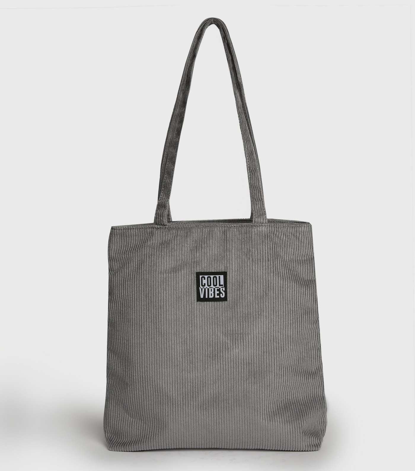 Girls Grey Cord Cool Vibes Shopper Bag