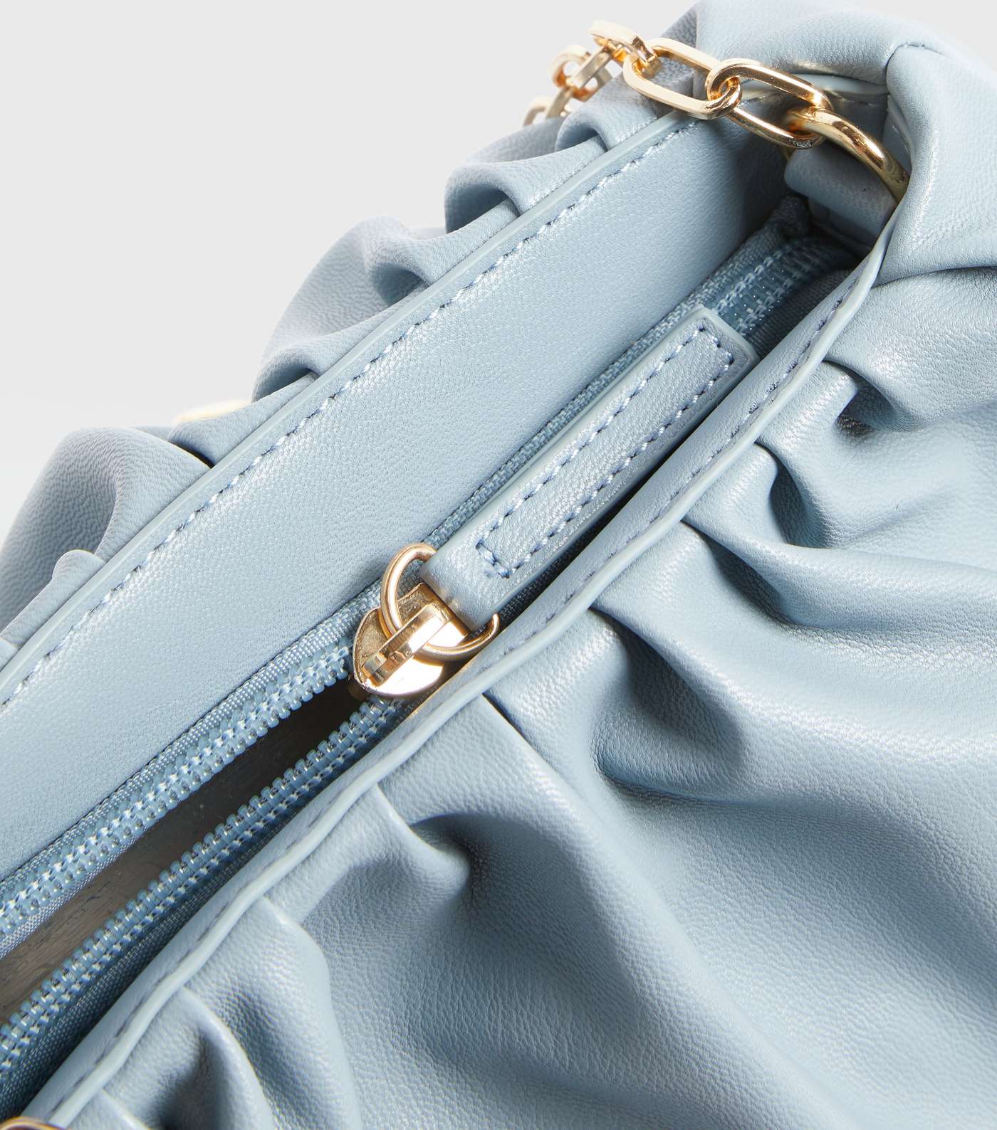 Pale Blue Pouch Chain Shoulder Bag Image 4