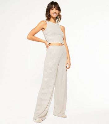 Kenzy Ribbed Pant Set - Cream | Fashion Nova, Matching Sets | Fashion Nova