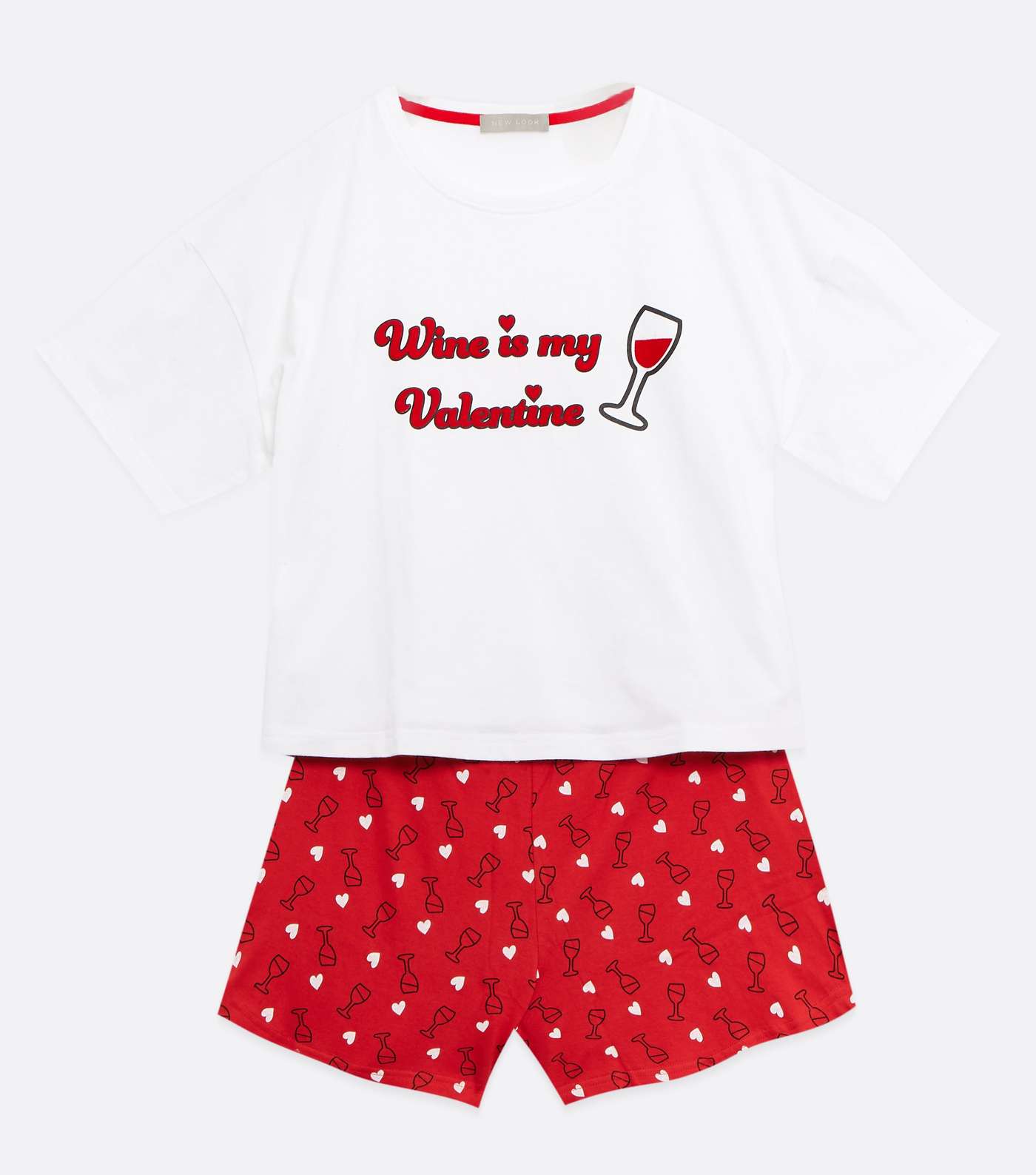 White Wine Is My Valentine Logo Short Pyjama Set Image 6