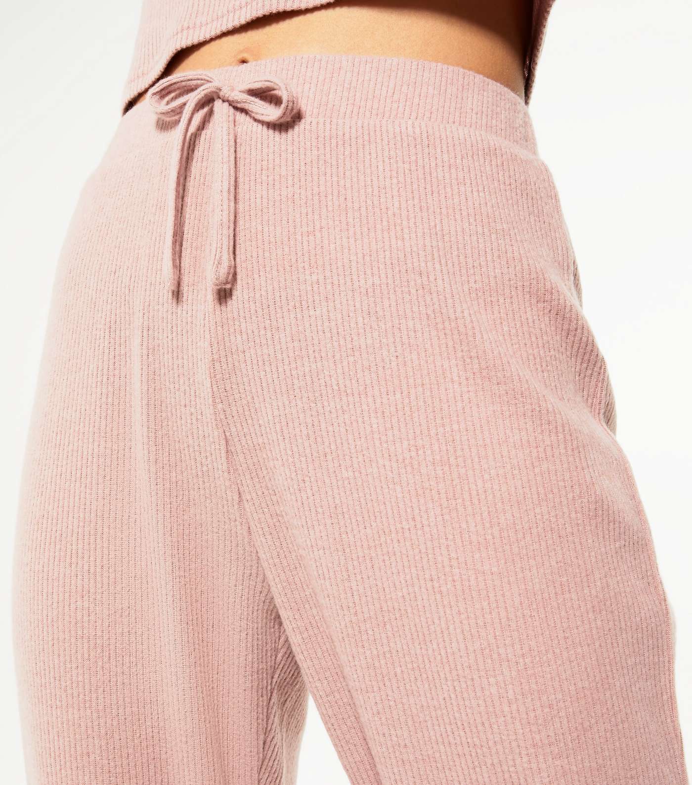 Mid Pink Ribbed Cuffed Lounge Joggers Image 4