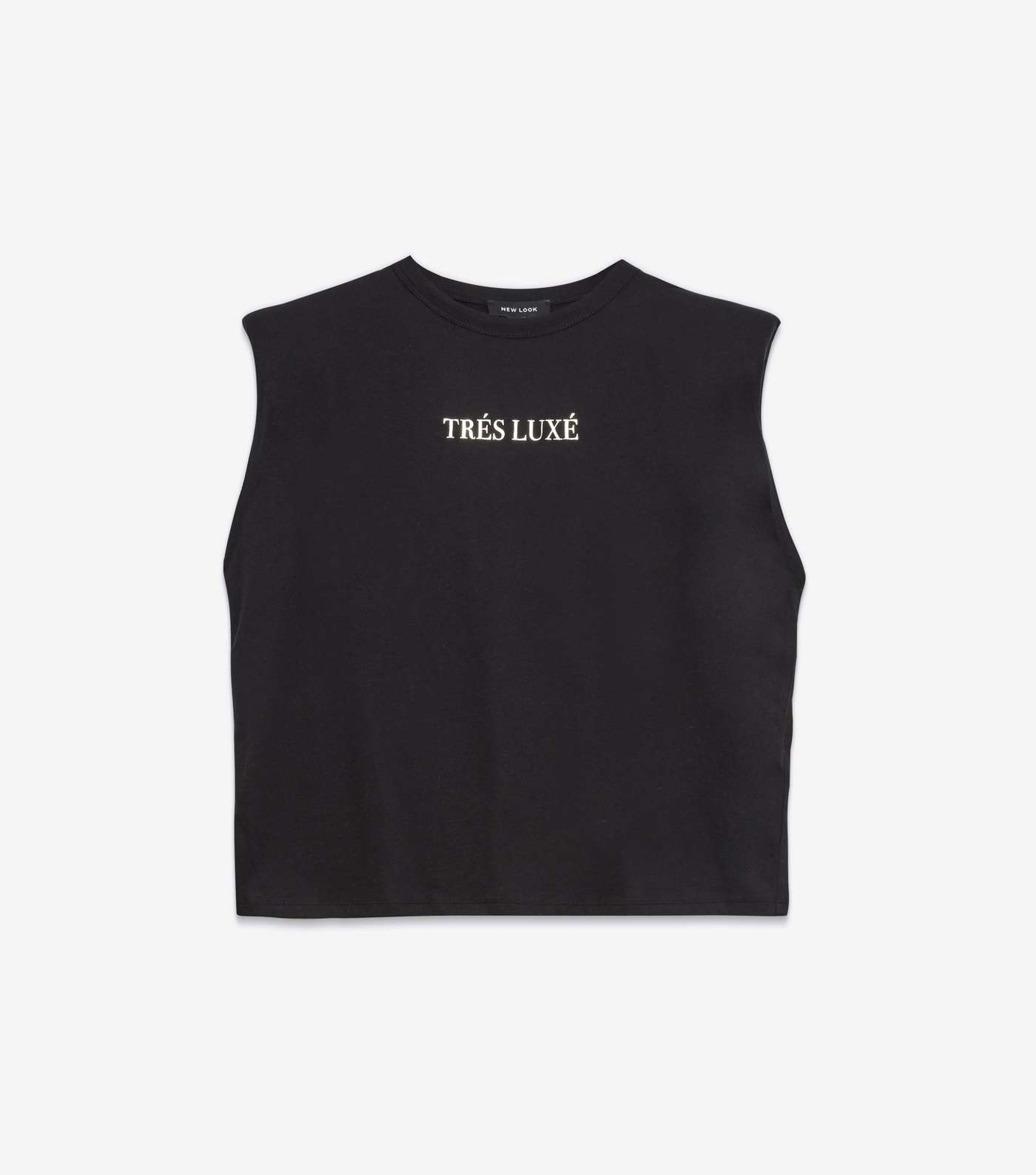 Black Trés Luxé Logo Shoulder Pad Vest Image 5