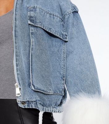 new look denim jacket with fur